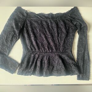Charlotte Russe Black off the shoulder Lace Detail Top